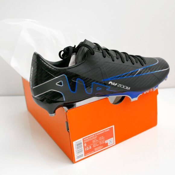 Nike Zoom Vapor 15 Academy FG/MG Men\'s Low Top Soccer Cleats Black/Blue Size 9 main image 13